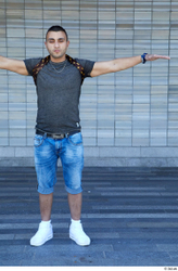 Whole Body Man T poses White Casual Slim Standing Street photo references